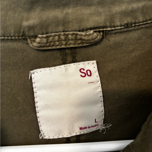 SO Khaki Utility Jacket Juniors L - Picture 3 of 4